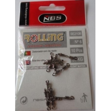 Destorcedores com clip rápido NBS Rolling SE210B Nº6 10Pcs 30Kg